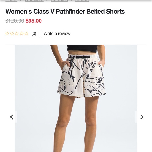 THE NORTH FACE Women's Class V Pathfinder Belted Shorts Small - Picture 2 of 6